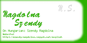 magdolna szendy business card